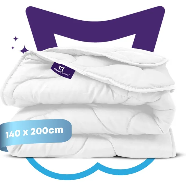 Slaapspeciaal Zomerdekbed - Essential White Series | 140x200 - Dekbed Geschikt Voor Zomer - Anti Allergie Dekbed - Comfort en Ademend - Eenpersoons Dekbed Wit