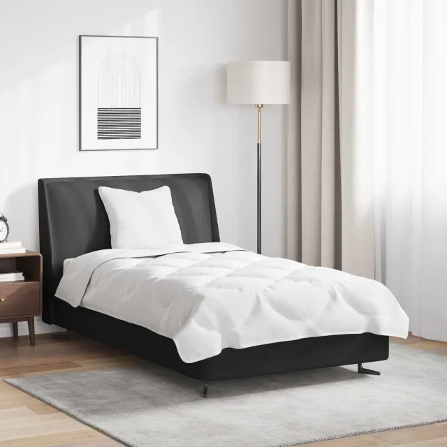vidaXL Dekbed Set met kussen 2 st Wit Microfibre