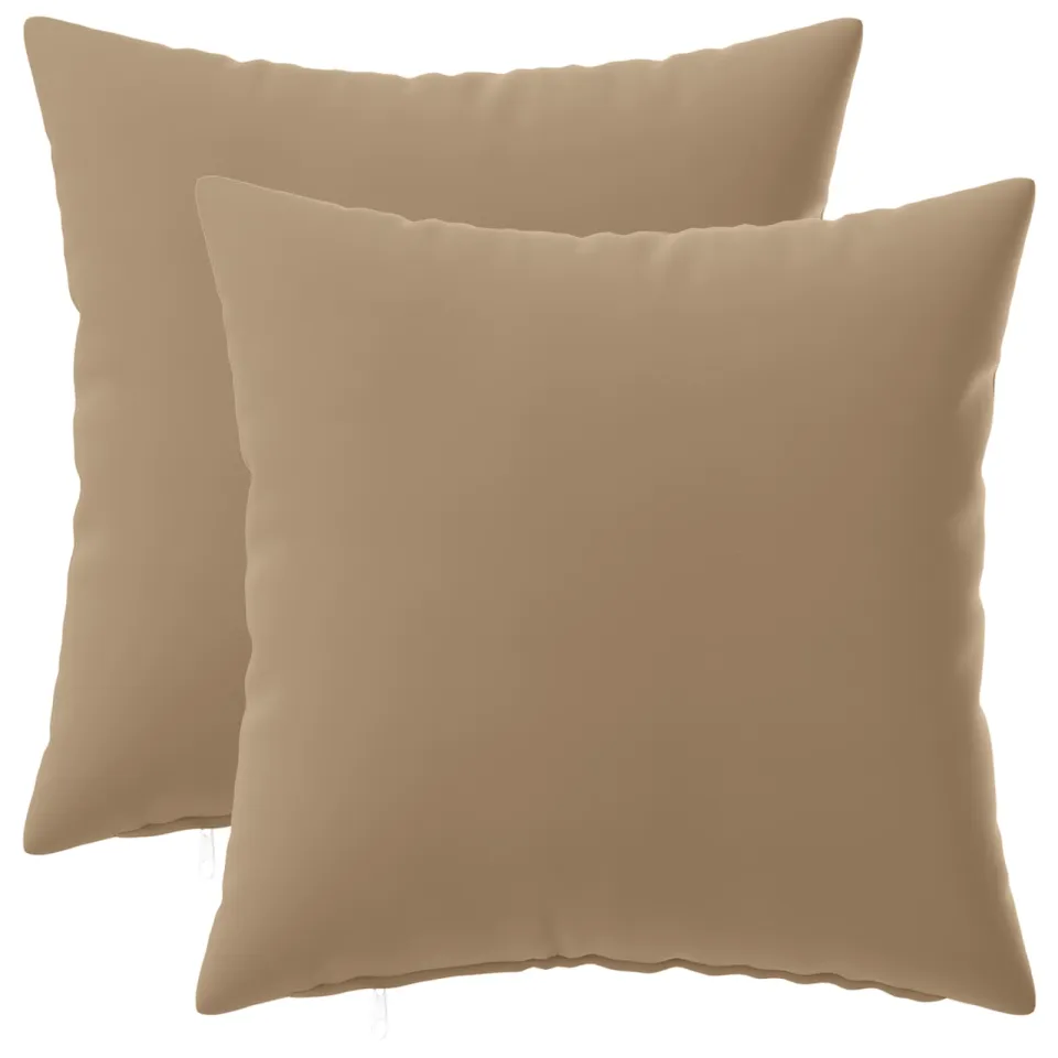 vidaXL Kussensloop 2 st HEERLEN Taupe 50 x 50 cm Polyester, foto 3