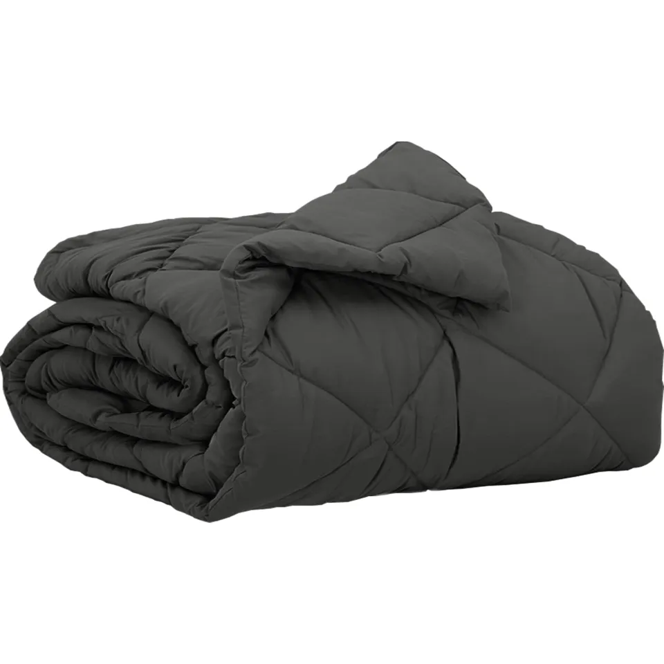 vidaXL Zomer Dekbed 220 x 155 cm 200 gsm Microvezel Antraciet, foto 3