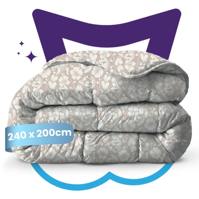 Slaapspeciaal Eazydekbed Series Juliana - Zomerdekbed zonder Overtrek - Wasbaar Dekbed - Hoesloos Dekbed - 2 in 1 Dekbed - Dekbed met Vaste Overtrek - Incl. 2 Kussenslopen - 240x200 cm