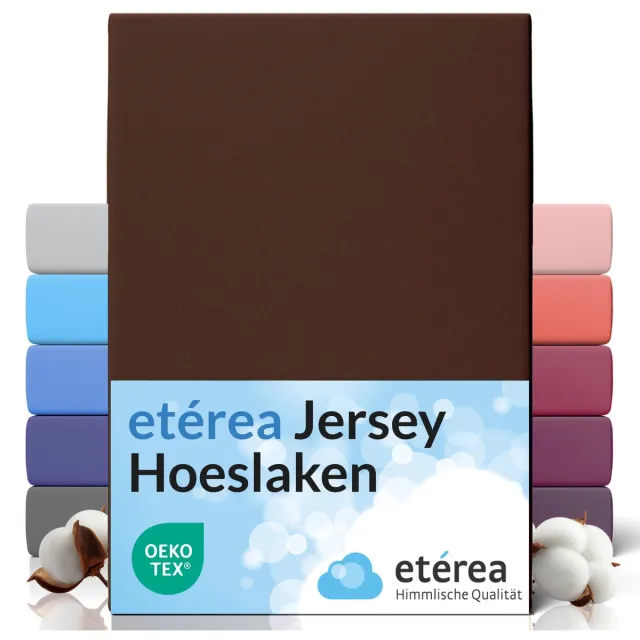etérea Himmlische Qualität etérea Jersey Hoeslaken 100x200 - 120x200 cm Oekotex Made in Green - 100% katoen - Donker bruin Donkerbruin