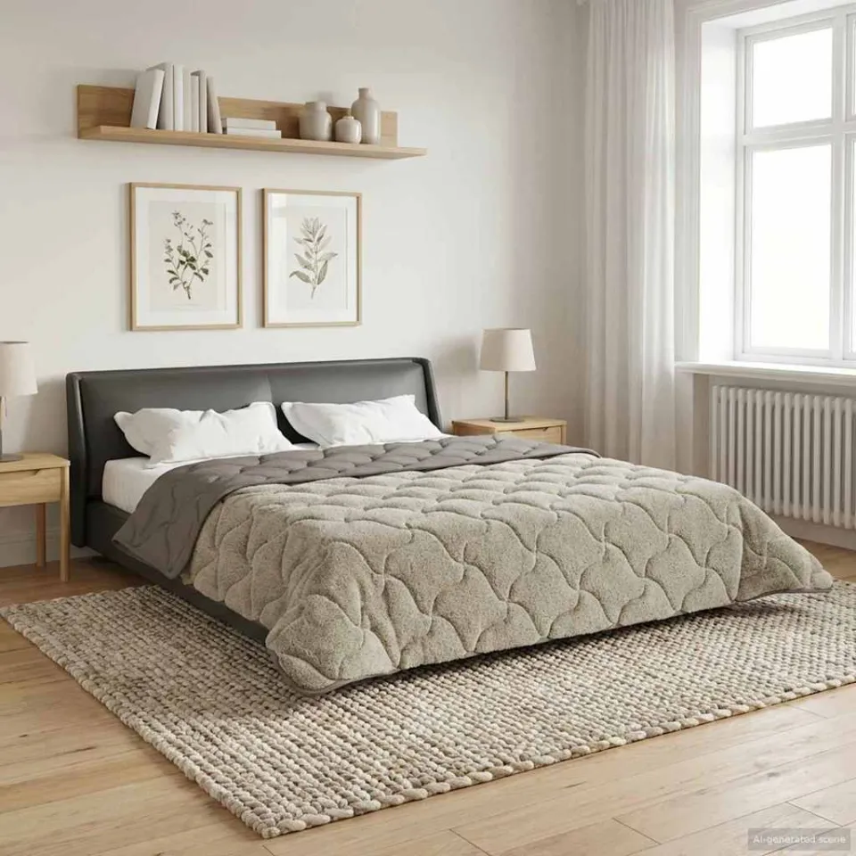 vidaXL Zomer Dekbed 200 x 220 cm Zomer 200 GSM lichtgrijs, foto 4