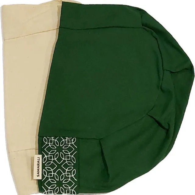 Samarali Biologisch Katoenen Halve Maan Meditatiekussenhoezen - Bos Groen - 38 x 25 x 14 cm - Geschikt voor Zafu Meditatiekussen - Yoga Kussen - Duurzaam - Zen Accessoire Bosgroen