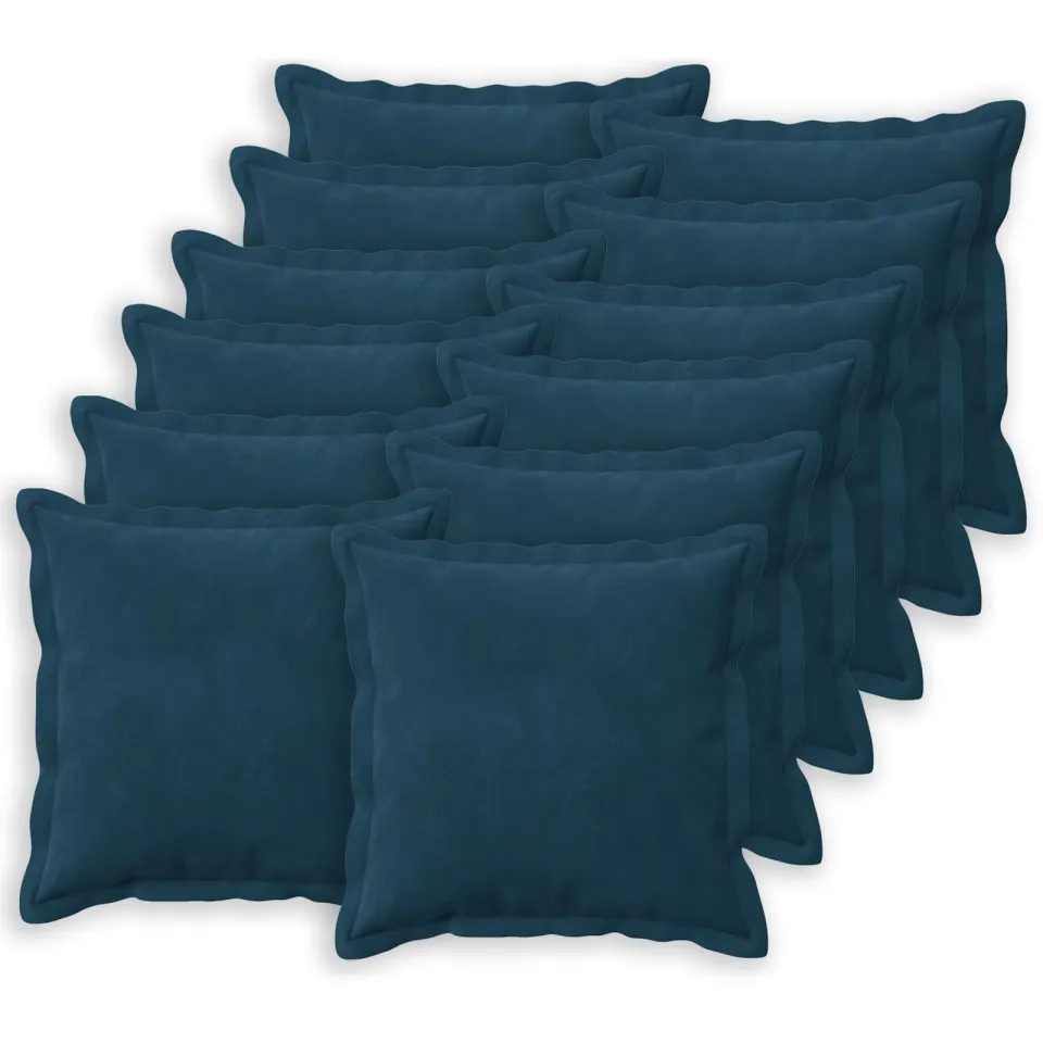 vidaXL Kussensloop 12 st HOUTEN Blauw 45 x 45 cm fluweel, foto 3