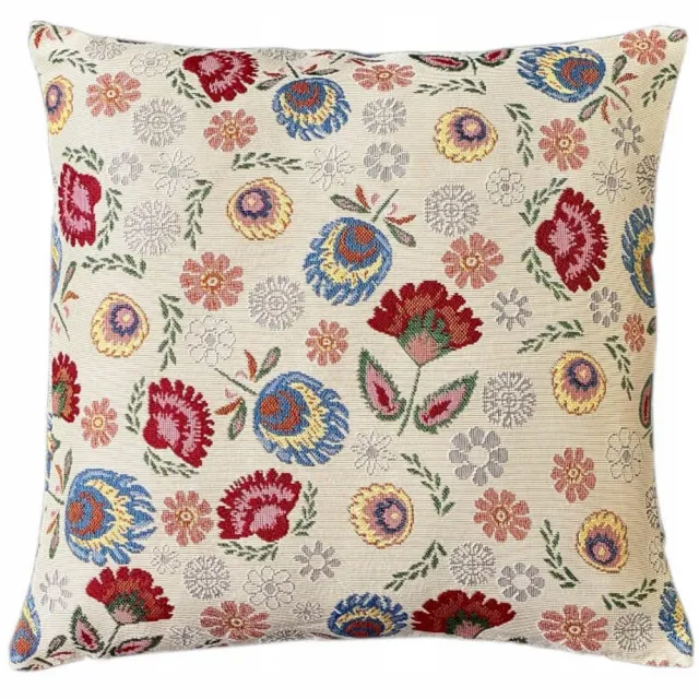 DeHome Gobelin Kussenhoes 40x40 cm Folklor Light - Decoratief multicolor