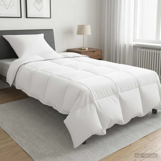 vidaXL Dekbed 135 x 200 cm Winter 350 gsm Polyester en bamboevezel Wit