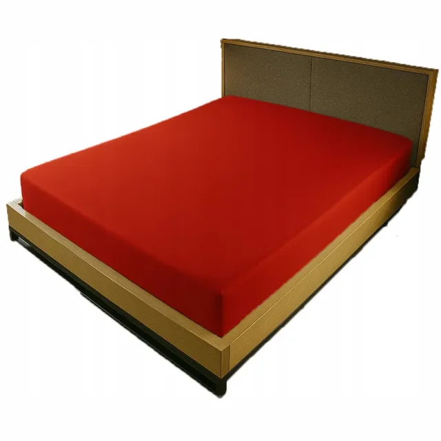 Kam-Pol Jersey Hoeslaken met Elastiek Rood 90x200cm