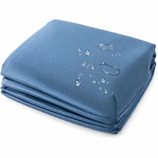 SWGOTA Waterdicht hoeslaken 180 x 200 cm - Blauw, geborstelde stof - Voor matrassen tot 30 cm hoog - 1 stuk