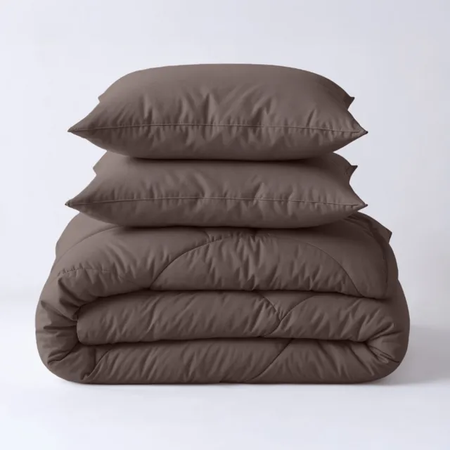 Dekbed-Discounter Sleeptime Dekbed Zonder Overtrek 200 x 200 cm - Inclusief 2 kussenslopen - Wasbaar op 40 graden - Warmteklasse 2 - Bruin