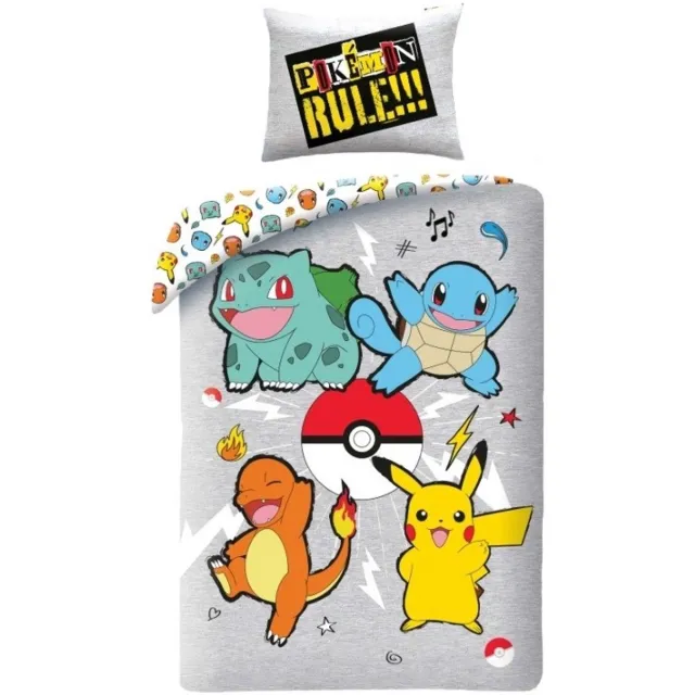 Super Mario Pokemon - Dekbedovertrek - Eenpersoon - 140x200Cm - Kussensloop 65x65Cm. Multi