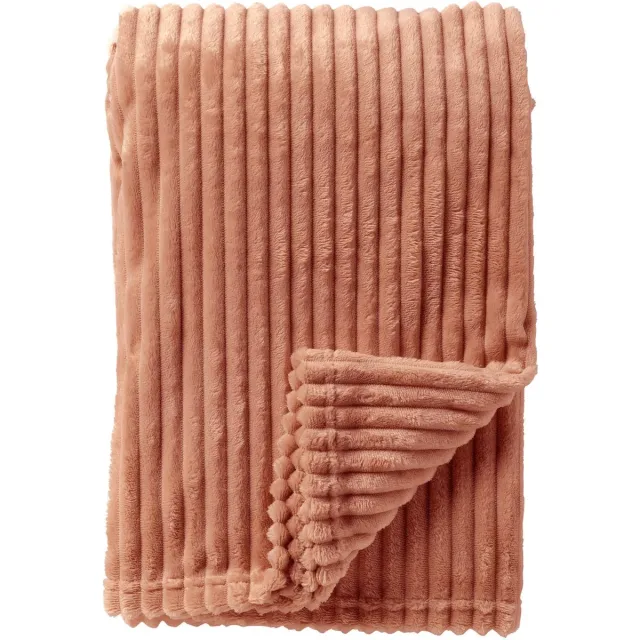 Dutch Decor MARTHY - plaid 140x180 cm - ribfluweel - gerecycled - Muted Clay - roze