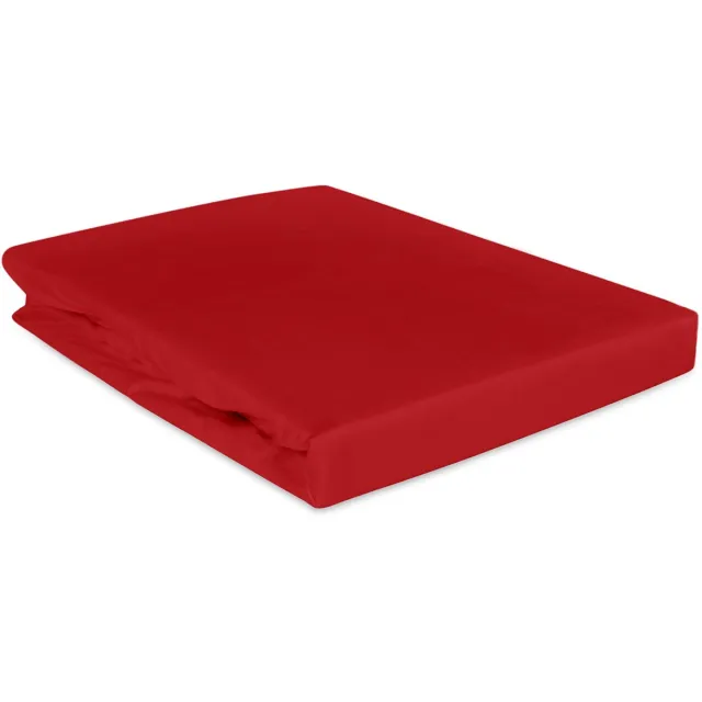 Darymex Satynlove Classic - Hoeslaken - 100% Katoen Satijn - 180x200 cm - Rood Egaal zwart