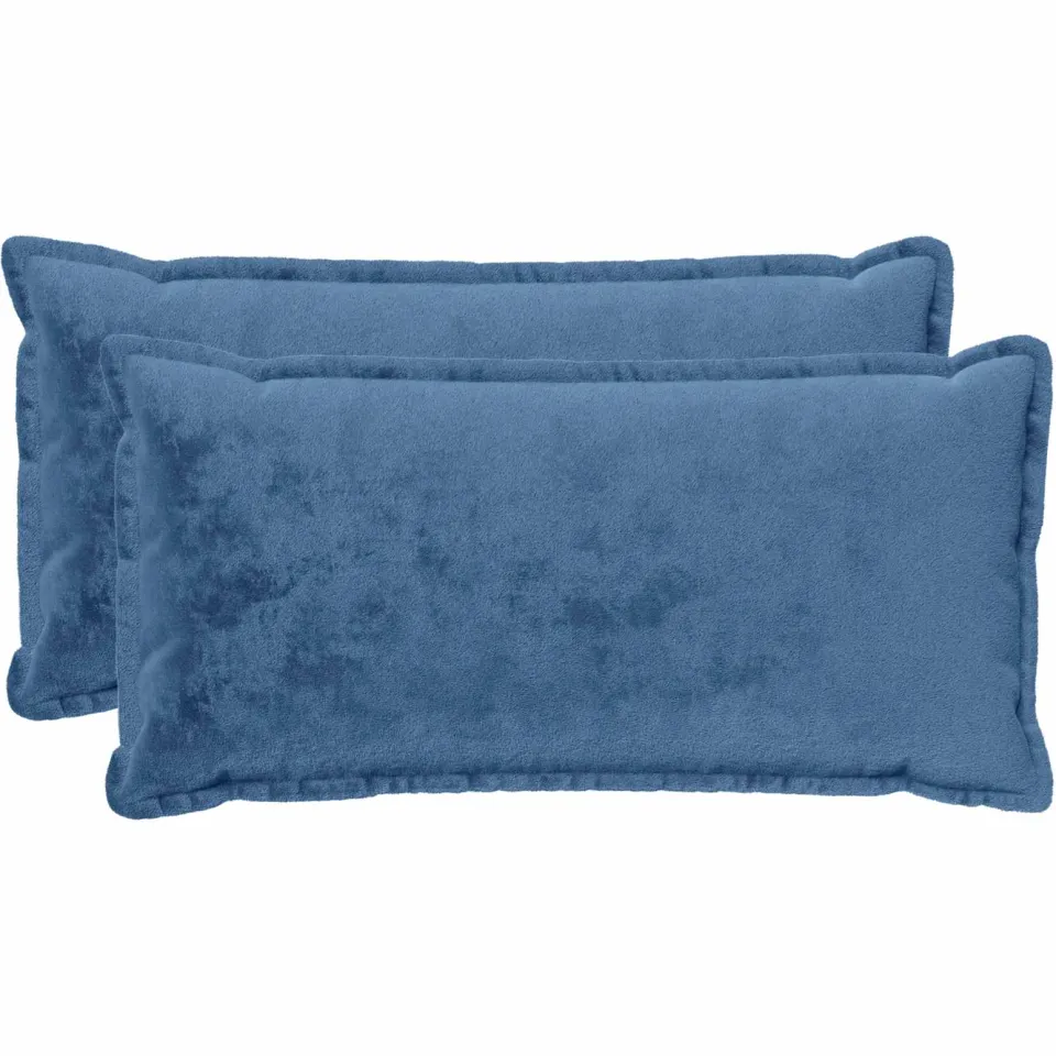 vidaXL Kussensloop 2 st HOUTEN Lichtblauw 40 x 80 cm Flanel blauw, foto 3