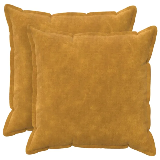 vidaXL Kussensloop 2 st HOUTEN Geel 55 x 55 cm Microfiber Fleece