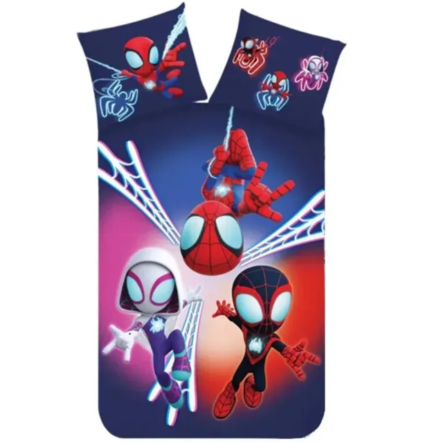Spider-Man Spiderman Peuterdekbedovertrek Spidey - 100 x 135 cm - 40 x 60 cm - Katoen Lichtblauw