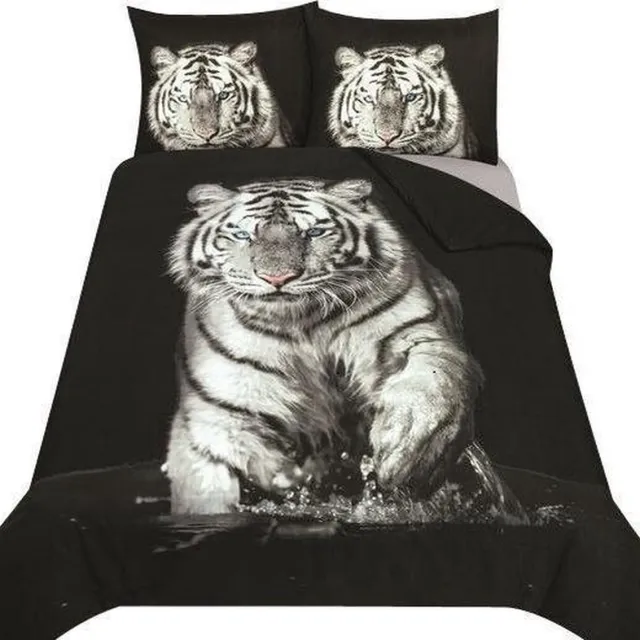 Homéé® Homéé dekbedovertrekset rive tiger Lits-jumeaux 240x200/220 +2 slopen 60x70/20 cm 100% katoen zwart