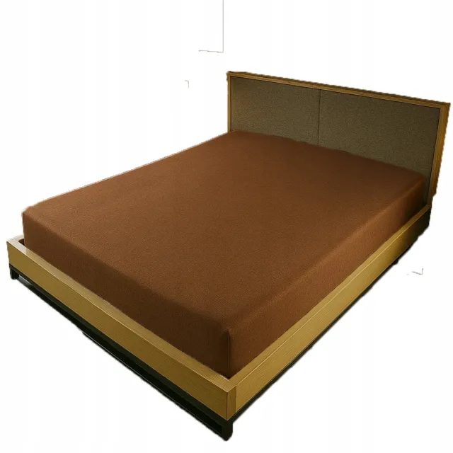 Kam-Pol Jersey Hoeslaken met Elastiek 200x210cm Bruin