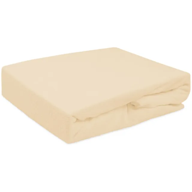 Darymex Frotte Hoeslaken 90x200 cm - Met Elastiek Rondom - Lichtbeige - Extra Zware Kwaliteit