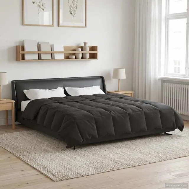 vidaXL Vol jaar dekbed 200 x 220 cm Microfiber (100% polyester) Anthraciet