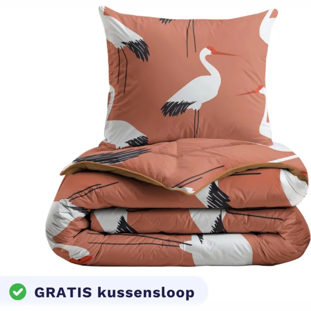 Zelesta Pure Kids Katoenen kinderdekbed zonder overtrek - Wasbaar dekbed - Met vaste overtrek - Terra Crane - 140x200cm