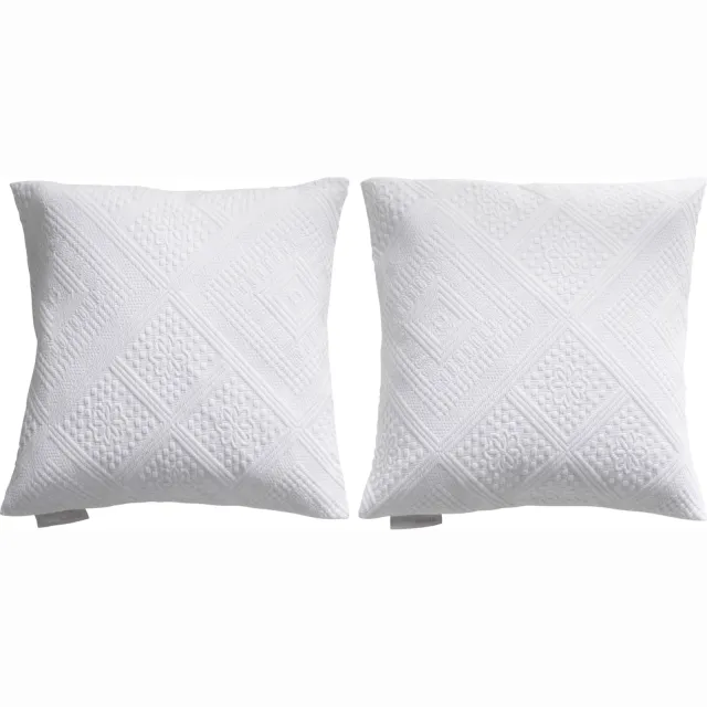 Set van 2 kussenovertrekken wit