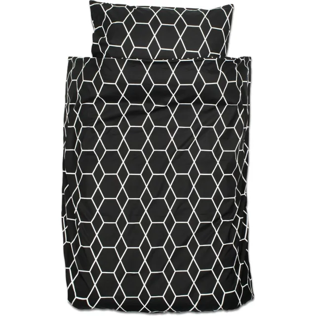 Briljant Baby Dekbedovertrek Grid - Junior - 120x150 - Zwart