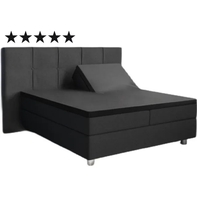 Droomtextiel Splitopper Hoeslaken Zwart - 160x200 cm - Katoen - Single Split - Hoogwaardige Kwaliteit