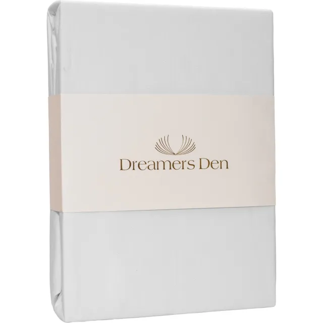 Dreamers Den Premium Jersey Elestaan - Biologisch Katoen - Hoeslaken - Wit - 200x220 cm - 35 cm hoekhoogte