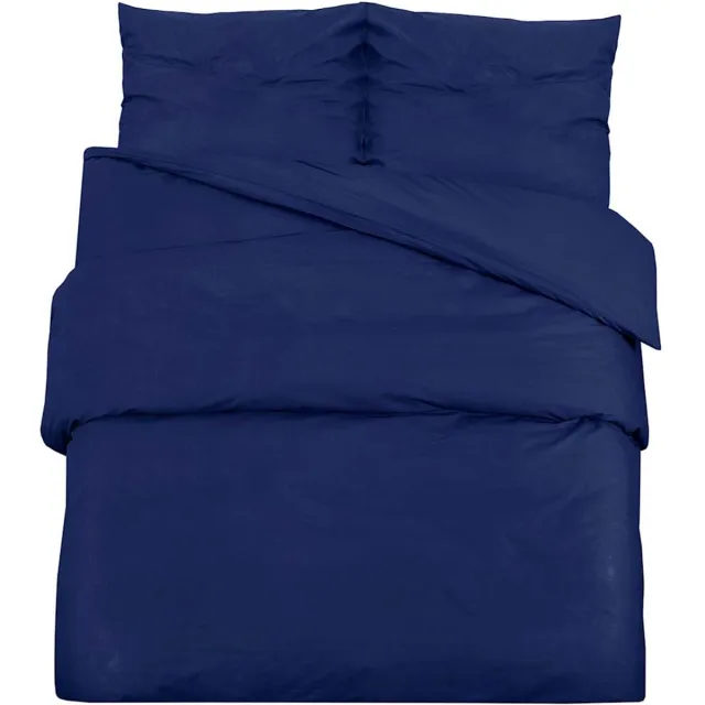 vidaXL Dekbedovertrekset - cm - microvezel - marineblauw