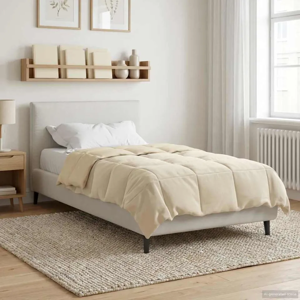 vidaXL Zomer Dekbed 135 x 220 cm Zomer Microfiber (100% polyester) crème, foto 4