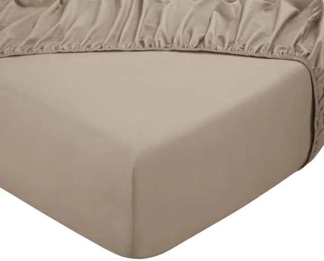 DoubleDry Hoeslaken 100% Natuurlijk Katoen - Tweepersoons 160x200 cm - Zacht & Ademend - Rondom Elastiek - Beige