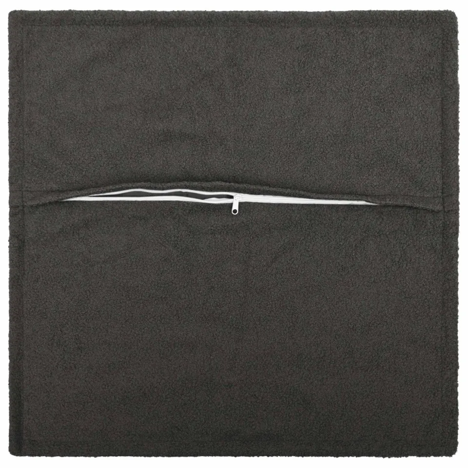 vidaXL Kussensloop 12 st HOUTEN Donkergrijs 50 x 50 cm Bouclé, foto 4
