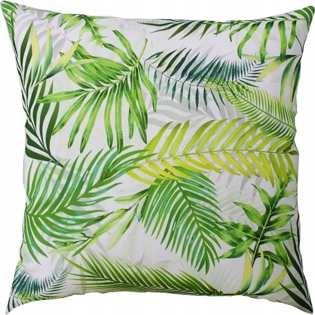 Ateks Decoratieve kussenhoes 40x40 cm, palmbladeren op witte achtergrond White with palm leaves