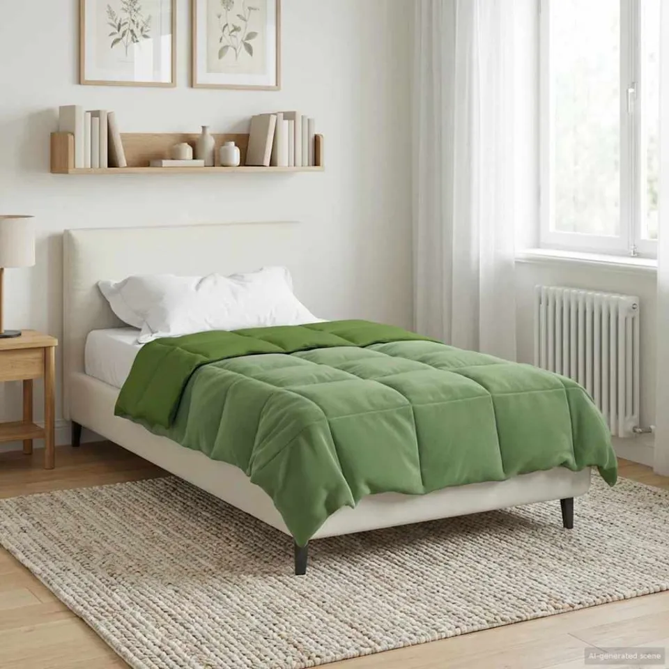 vidaXL Winter Dekbed 140 x 220 cm Winter Microfiber (100% polyester) groen, foto 4