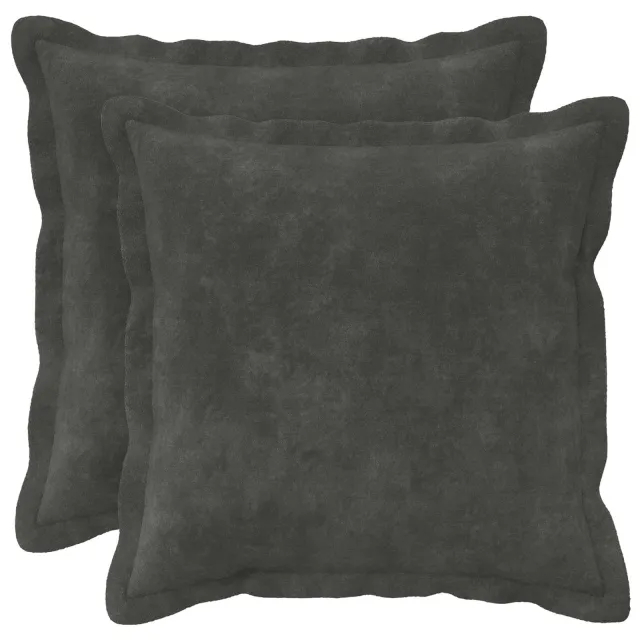 vidaXL Kussensloop 2 st HOUTEN Antracietkleurig 50 x 50 cm Anthraciet