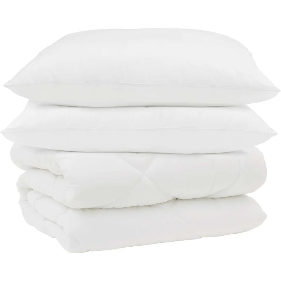 vidaXL Winter Dekbed met kussen 3 st Wit Microvezel, foto 4