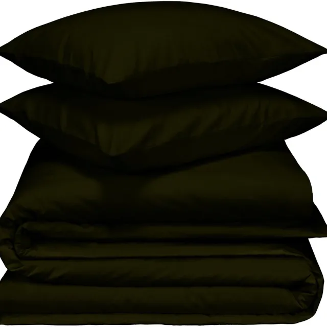 De Witte Lietaer Dekbedovertrek Laura Khaki - 200 x 200 + 2 st. 60 x 70 cm - Katoen Flanel Groen
