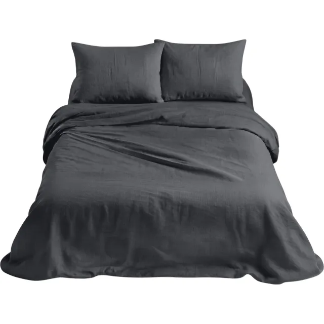 Ten Cate 100% Katoensatijnen Tweepersoons Dekbedovertrek - 200x200/220 - Antraciet