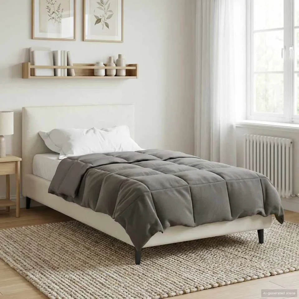 vidaXL Vol jaar dekbed 140 x 220 cm Microfiber (100% polyester) lichtgrijs, foto 4