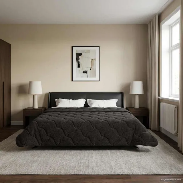 vidaXL Vol jaar dekbed 200 x 200 cm Anthraciet