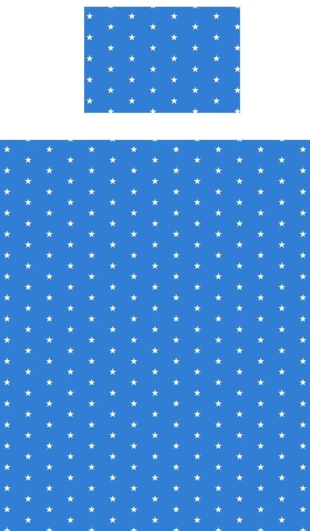 Catherine Lansfield 1-persoons kinder hoeslaken set met kussensloop blauw met witte sterren / sterretjes (stars) eenpersoons 90 x 191 cm (beddengoed kinderkamer / slaapkamer, cadeau idee Sint & Kerst!)