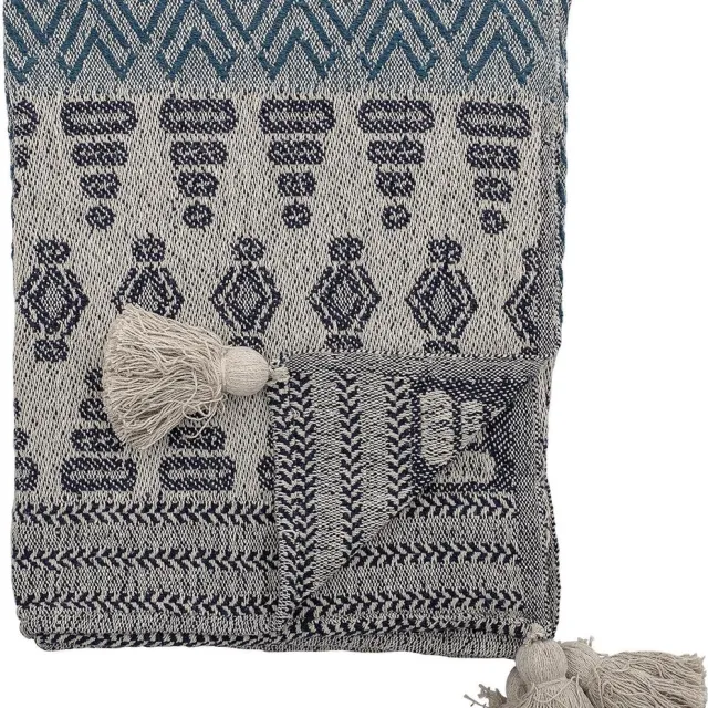 Bloomingville Plaid Blauw zigzag
