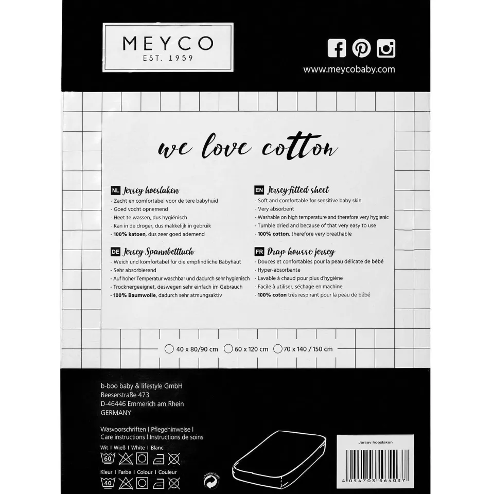 Meyco katoenen ledikant hoeslaken 60x120 cm sand, foto 5