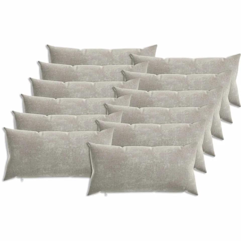 vidaXL Kussensloop 12 st HEERLEN Lichtgrijs 40 x 80 cm Chenille Stof, foto 3
