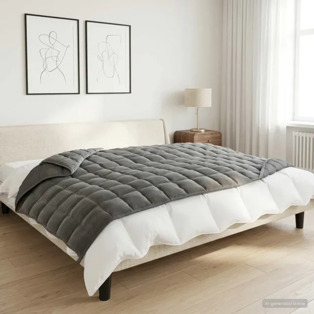 vidaXL Verzwaringsdeken Antraciet 135 x 200 cm 6 kg Stof, foto 2