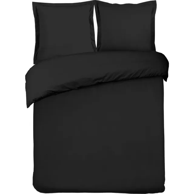 VISION home VISION Zwart uni Dekbedovertrekset - 100% katoen: zacht en soepel - Kingsize - Dekbedovertrek met 2 bijhorende slopen - Oekotex gecertificeerd