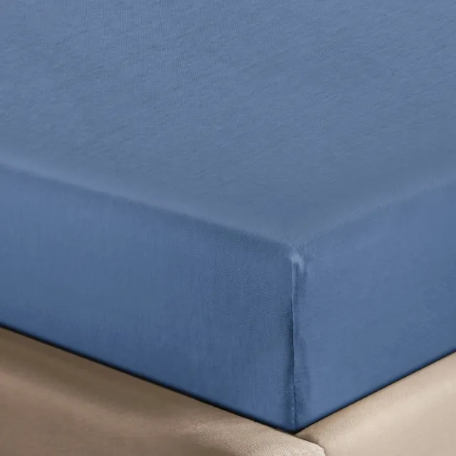 NOUS Living jersey hoeslaken blauw