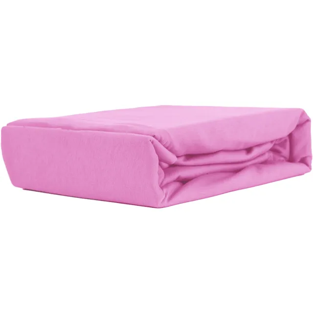 Kam-Pol Jersey Hoeslaken Katoen 100x210cm Roze - 30cm Hoogte