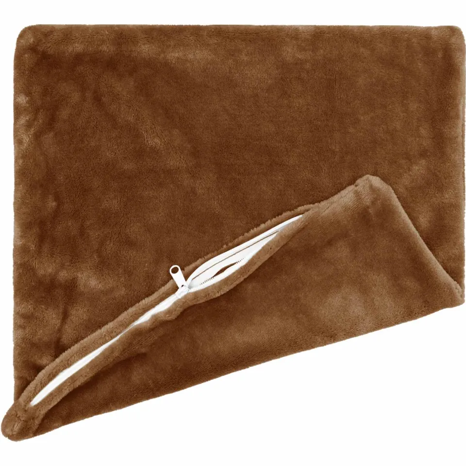 vidaXL Kussensloop 2 st HEERLEN Licht Bruin 60 x 60 cm Flanel, foto 3